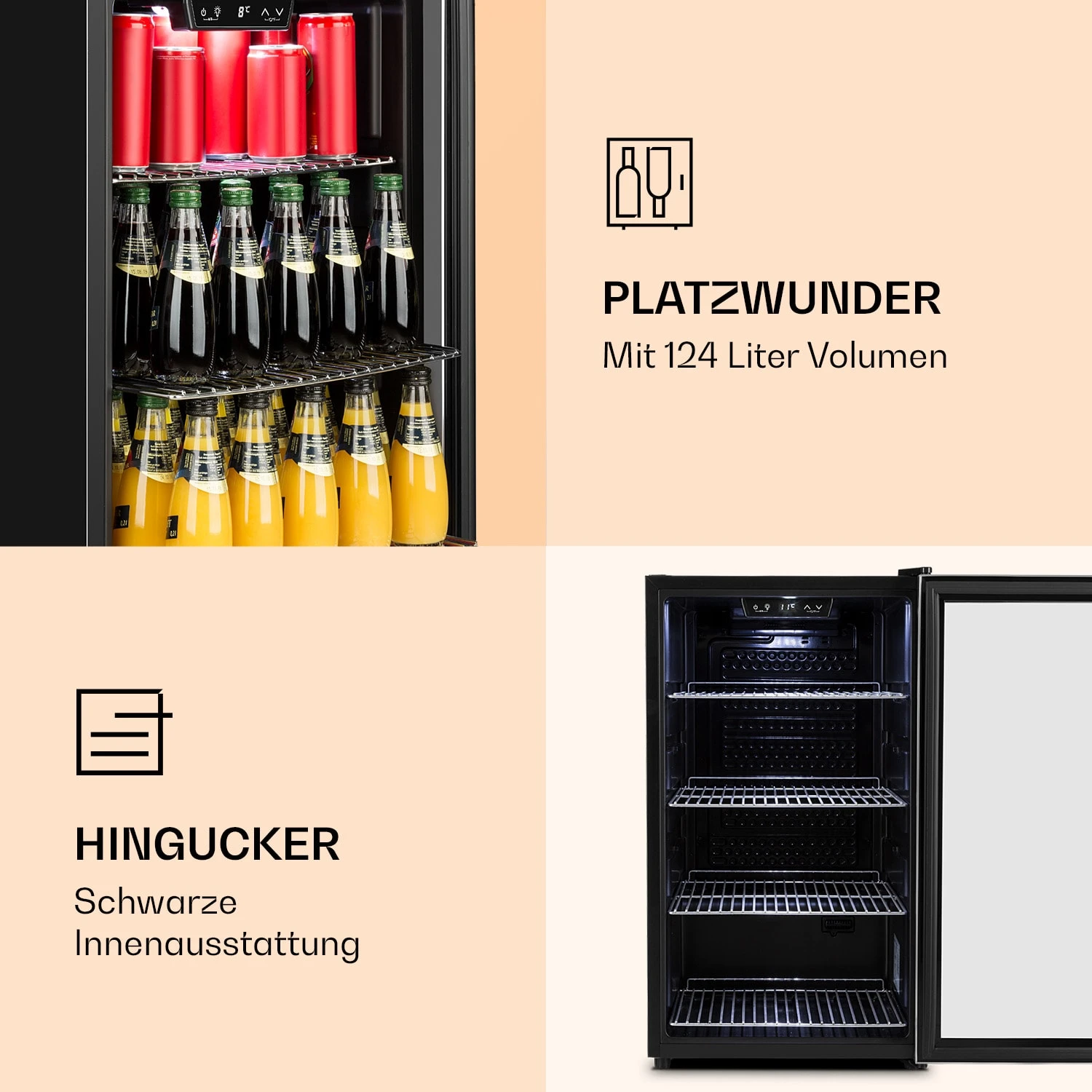 Beersafe 4XL Getränkekühlschrank Mit Glastür 124 Liter 6 Beersafe 4XL Getränkekühlschrank Mit Glastür 124 Liter – Bild 4