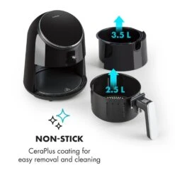 [Wiederverpackt] AirVital Heißluftfritteuse -Haushaltsgerätegeschäft 10032332 yy 0006 logo Klarstein AirVital Heissluftfritteuse 1300W schwarz