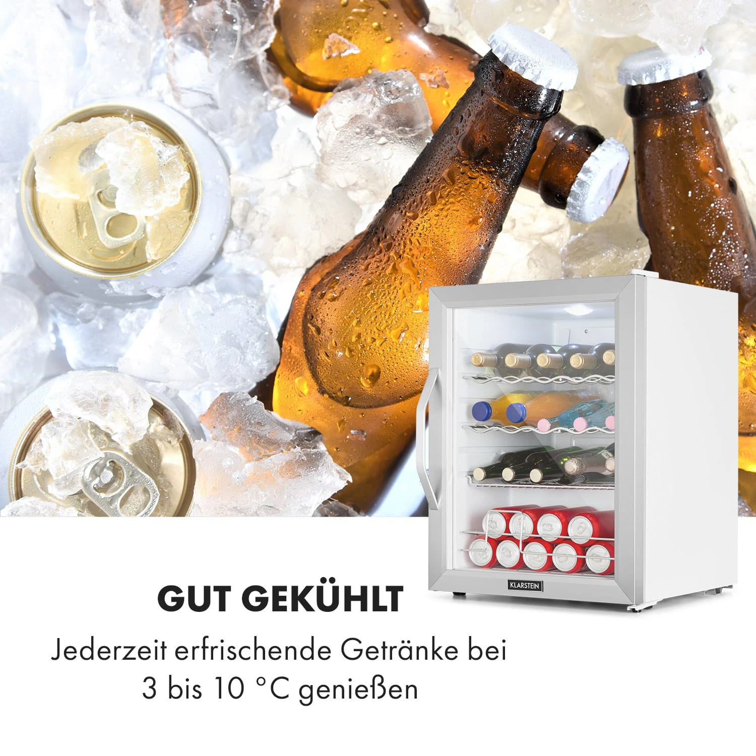 Beersafe XL Crystal White Getränkekühlschrank Mit Glastür 60 Liter 7 Beersafe XL Crystal White Getränkekühlschrank Mit Glastür 60 Liter – Bild 5