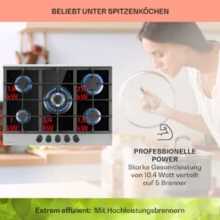 [Wiederverpackt] Alchemist 5 Zonen Gaskochfeld -Haushaltsgerätegeschäft 10034970 de 0003 usp