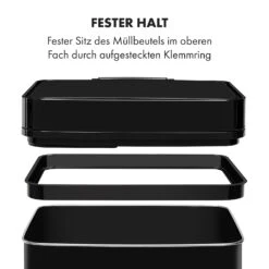 [Wiederverpackt] Touchless Black Stainless Steel Müllsammler -Haushaltsgerätegeschäft 10035097 de 0009 logo