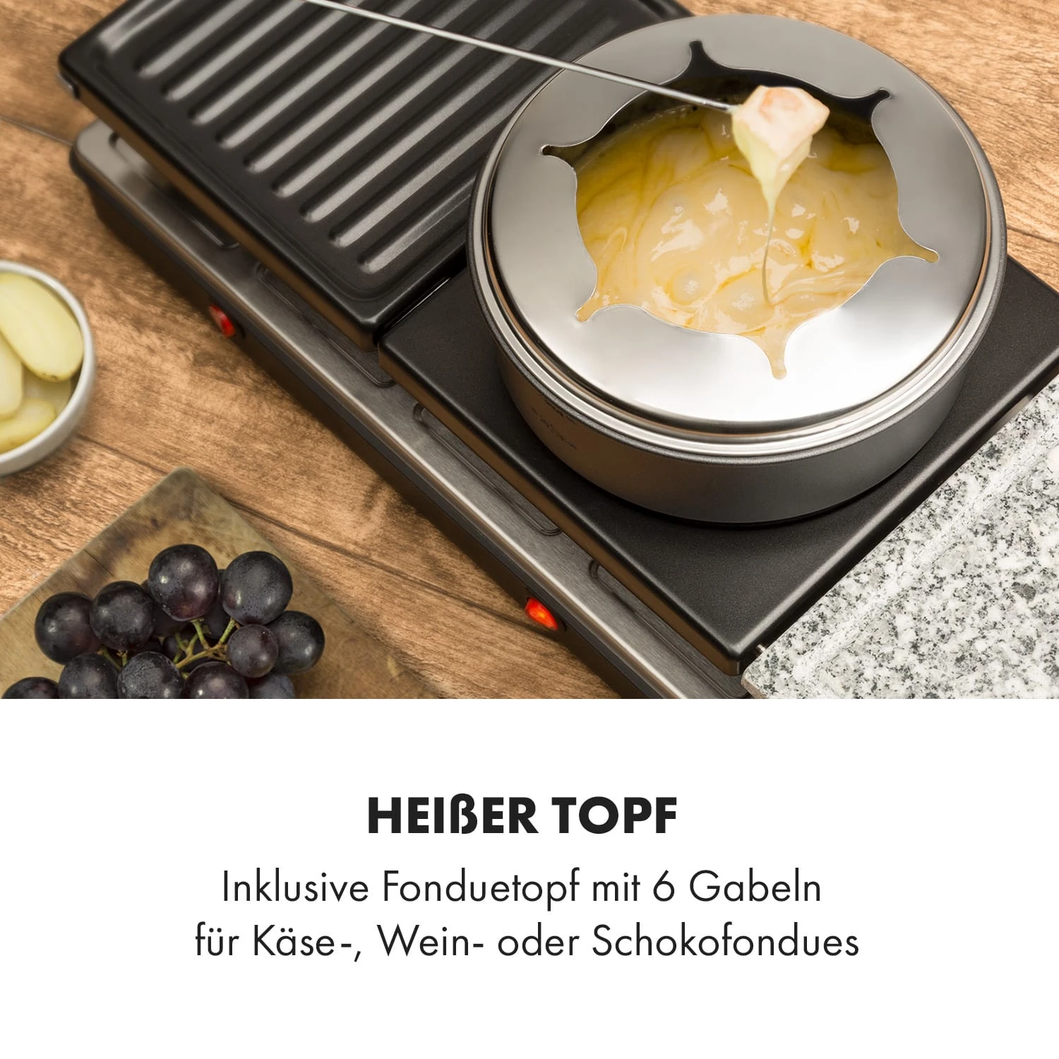 Fonduelette XL 3-in-1 Raclettegrill & Fondue 6 Fonduelette XL 3-in-1 Raclettegrill & Fondue – Bild 4