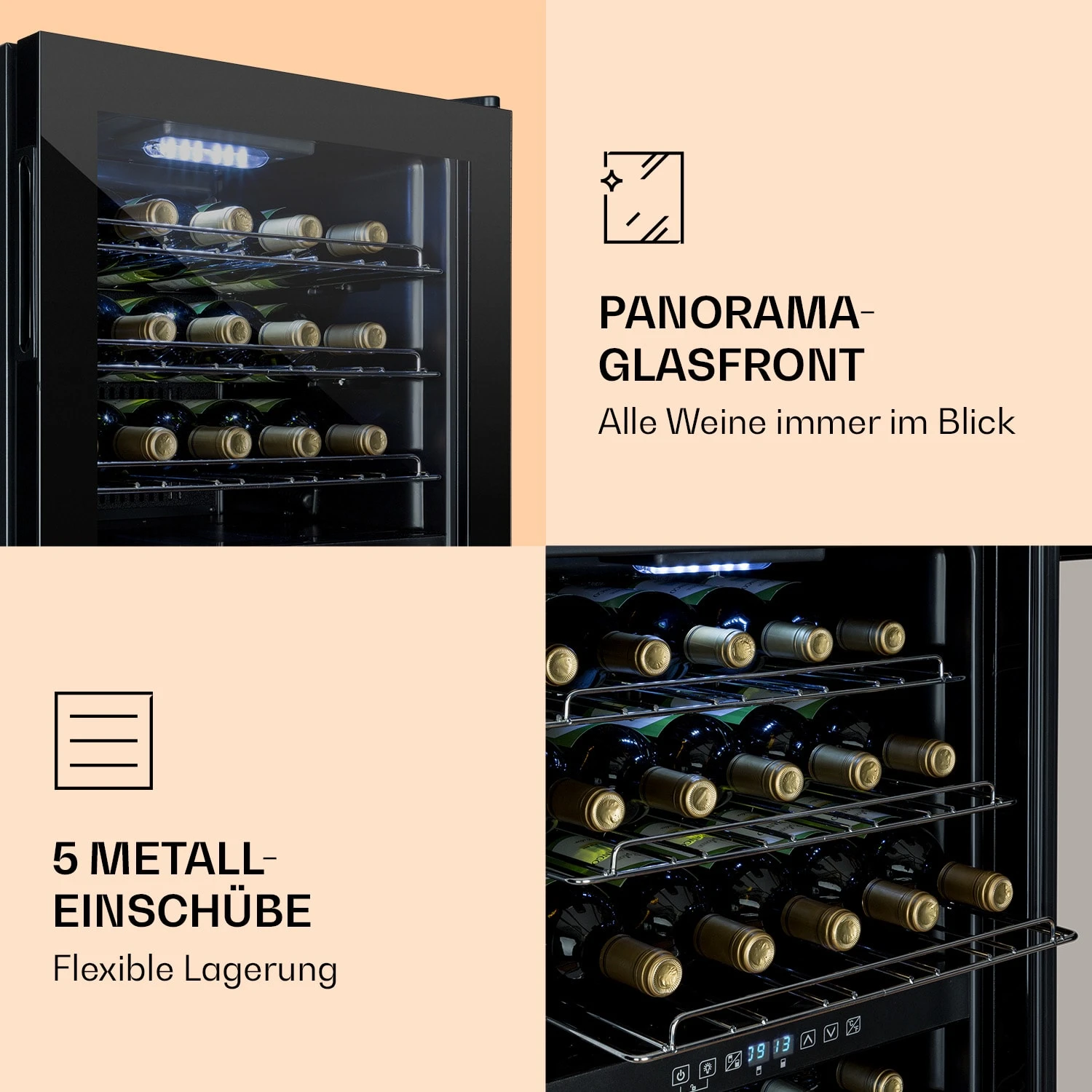 Klarstein Shiraz 29 Duo Weinkühlschrank 2 Zonen 6 Klarstein Shiraz 29 Duo Weinkühlschrank 2 Zonen – Bild 4