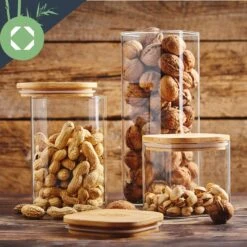 [Gebraucht] Eckiges Glas Mit Bambusdeckel -Haushaltsgerätegeschäft 10038105 yy 0004 logo 1