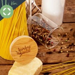 Runde Gläser Bambusdeckel 16 Runde Gläser Bambusdeckel -Haushaltsgerätegeschäft 10038299 yy 0007 logo