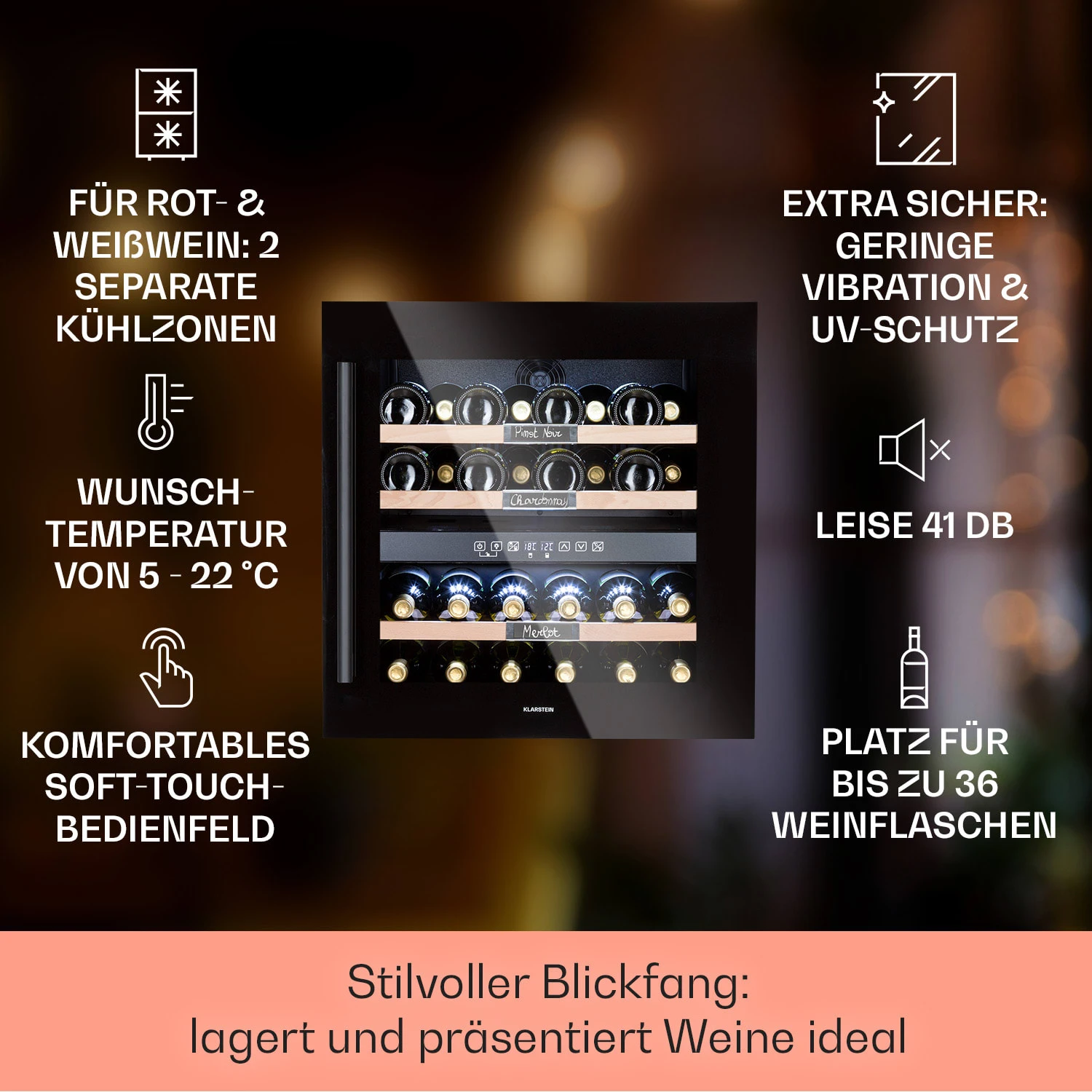 Vinsider 36 Onyx Edition Einbau-Weinkühlschrank 4 Vinsider 36 Onyx Edition Einbau-Weinkühlschrank – Bild 2