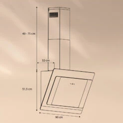 [Gebraucht] Aurora 90 Smart Dunstabzugshaube -Haushaltsgerätegeschäft 10040236 yy 0007 dimensions 1