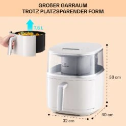 [Wiederverpackt] Air Bloom Heißluftfritteuse Mit Dampffunktion -Haushaltsgerätegeschäft 10040497 de 0007 usp