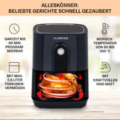 [Gebraucht] Crisp-Pro Heißluftfritteuse Air Fryer 1400W -Haushaltsgerätegeschäft 10040698 de 0002 usp
