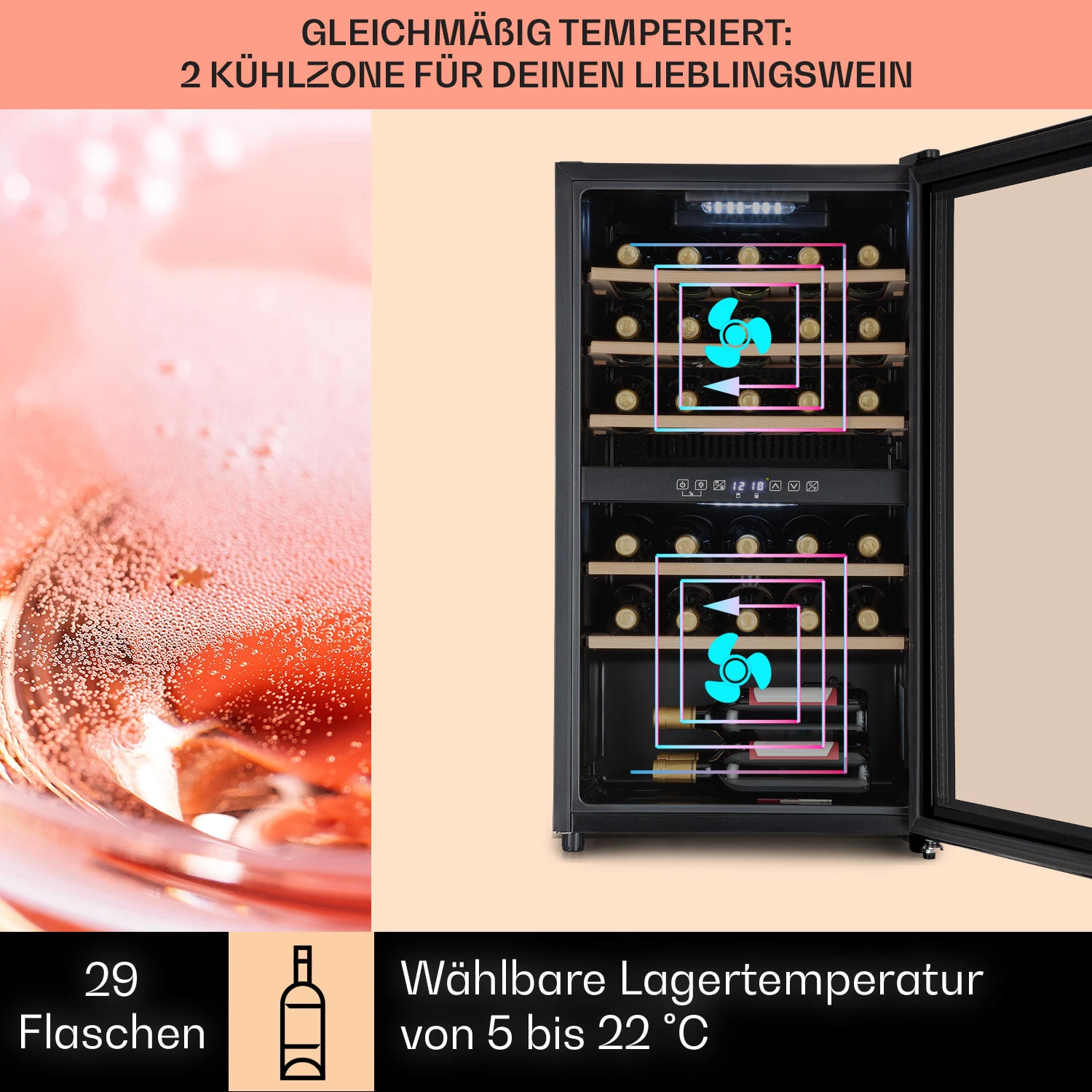 Barossa 29 Duo Weinkühlschrank 2 Zonen 5 Barossa 29 Duo Weinkühlschrank 2 Zonen – Bild 3