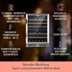 [Wiederverpackt] Vinovilla 50 Duo Einbau-Weinkühlschrank 2 Zonen -Haushaltsgerätegeschäft 10041900 de 0002 usp