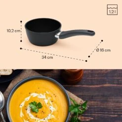 [Wiederverpackt] Noto Endurance Kasserolle Ø16cm -Haushaltsgerätegeschäft 10045005 yy 0008 dimensions