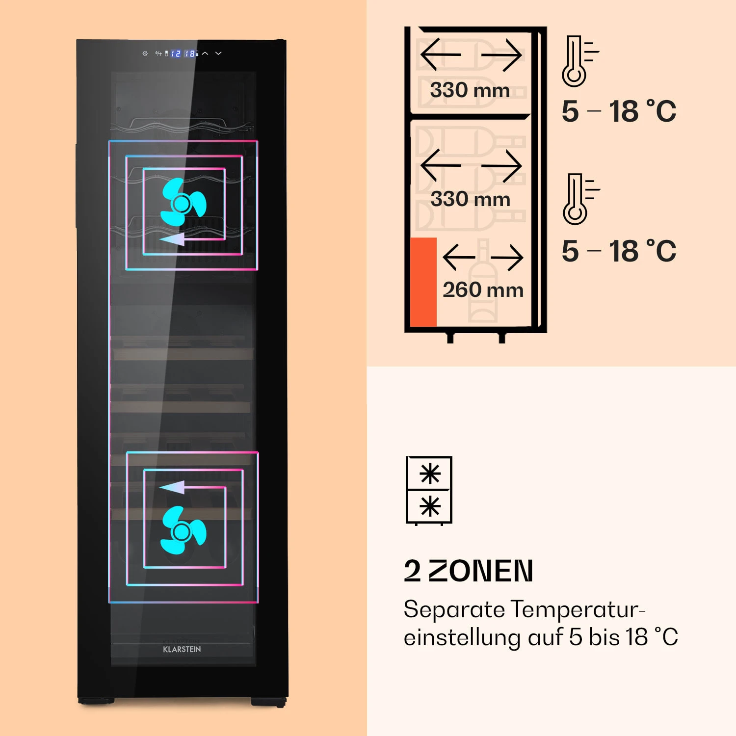 Bovella 27 Duo+ Zweizonen-Weinkühlschrank 6 Bovella 27 Duo+ Zweizonen-Weinkühlschrank – Bild 4