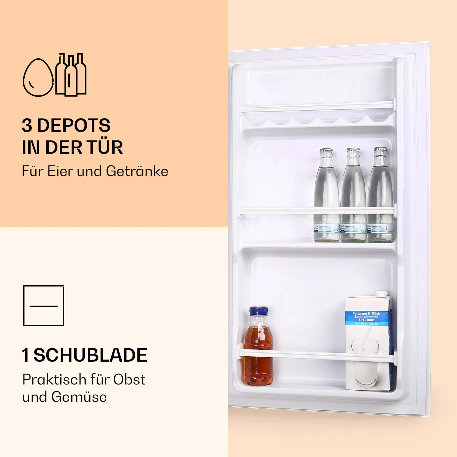 Klarstein 90L1-WH Kühlschrank 6 Klarstein 90L1-WH Kühlschrank – Bild 4