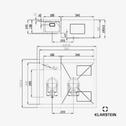 [Gebraucht] TitanSteel Küchenspüle | 61 X 50 Cm (LxB) -Haushaltsgerätegeschäft 10046021 yy 0011 dimensions