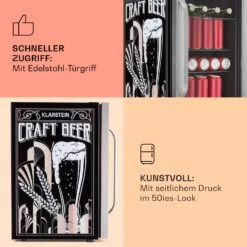 Beersafe Craft Beer Edition Getränkekühlschrank Mit Glastür 70 Liter -Haushaltsgerätegeschäft 10046064 de 0004 usp