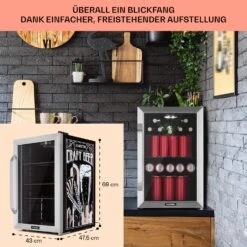 Beersafe Craft Beer Edition Getränkekühlschrank Mit Glastür 70 Liter -Haushaltsgerätegeschäft 10046064 de 0007 usp