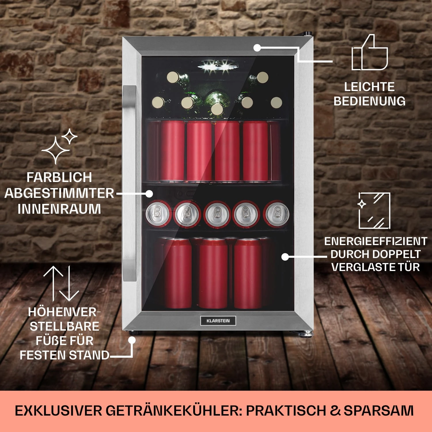 Beersafe 70 Birra Edition Getränkekühlschrank Mit Glastür 70 Liter 8 Beersafe 70 Birra Edition Getränkekühlschrank Mit Glastür 70 Liter – Bild 6