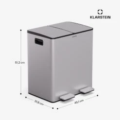 [Wiederverpackt] EcoVista Mülleimer Mit Kompostbehälter Abfalleimer 40 Liter -Haushaltsgerätegeschäft 10046168 yy 0011 dimensions 1