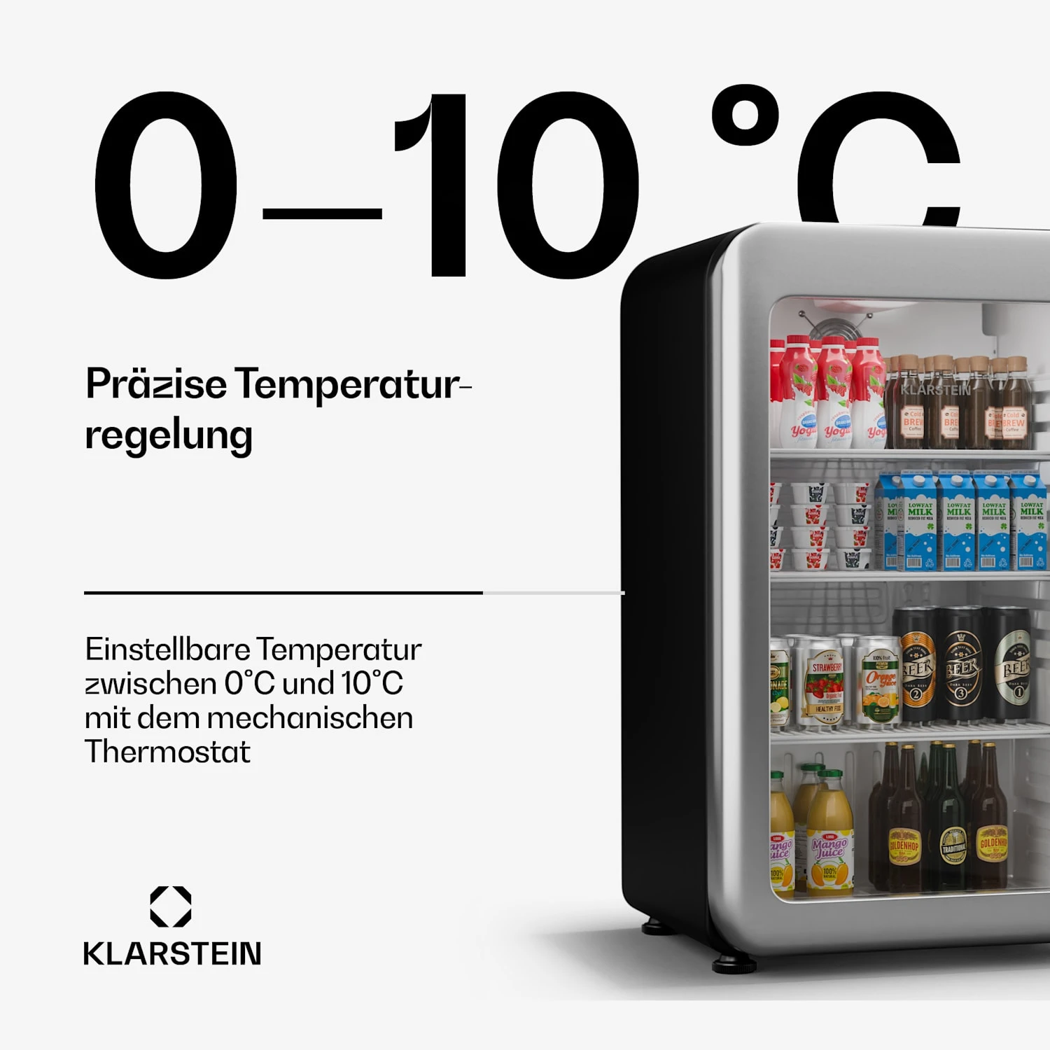 Audrey Evo Getränkekühlschrank Mit Glastür | Retro-Design | 93 L 6 Audrey Evo Getränkekühlschrank Mit Glastür | Retro-Design | 93 L – Bild 4