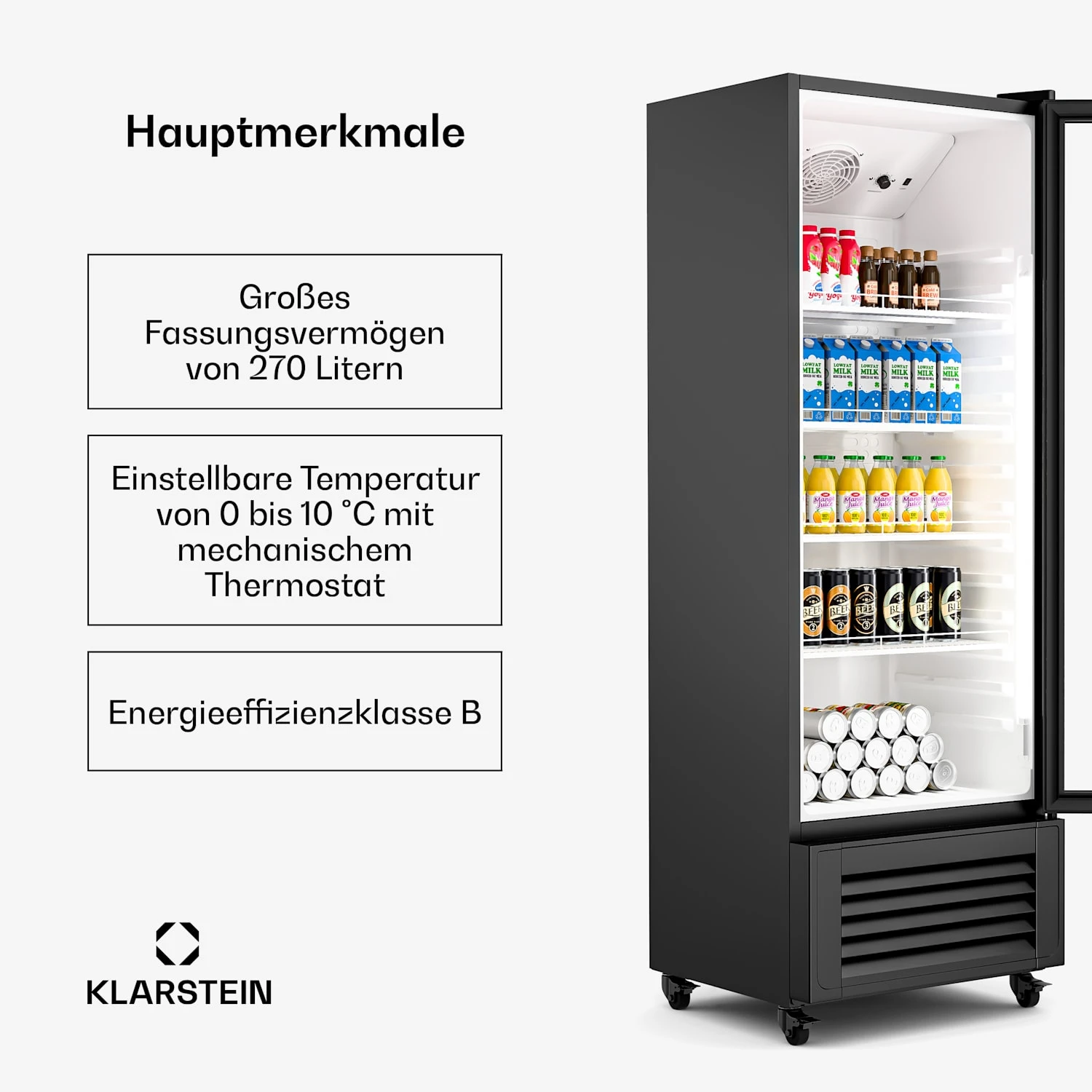 GrandCooler Getränkekühlschrank Mit Glastür | 270 L 4 GrandCooler Getränkekühlschrank Mit Glastür | 270 L – Bild 2