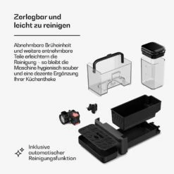 Velaire 20bar 1350W Kaffeevollautomat Schwarz -Haushaltsgerätegeschäft 10047347 de 0007 usp