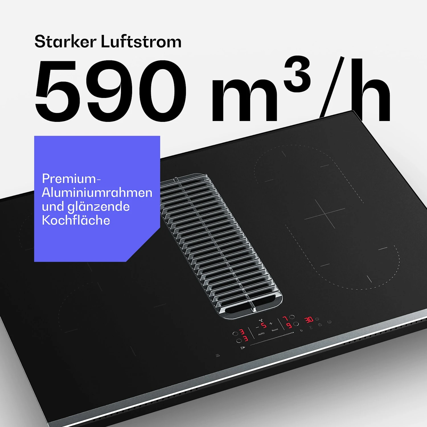 Verosteel 80cm Induktionskochfeld Mit Dunstabzug 4 Platten Schwarz 7 Verosteel 80cm Induktionskochfeld Mit Dunstabzug 4 Platten Schwarz – Bild 5