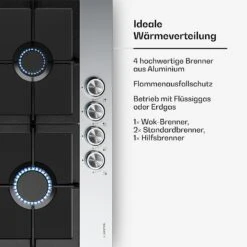 Verosteel Gaskochfeld + Verosteel Kaminhaube | Edelstahl | 60 Cm -Haushaltsgerätegeschäft 60003309 de 0005 usp