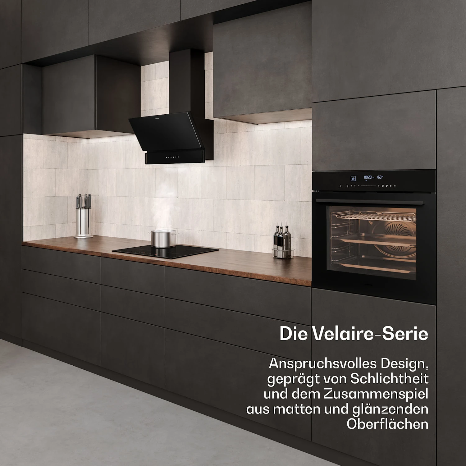 Velaire Einbaubackofen + Induktionskochfeld + Kopffreihaube | 60 Cm 4 Velaire Einbaubackofen + Induktionskochfeld + Kopffreihaube | 60 Cm – Bild 2