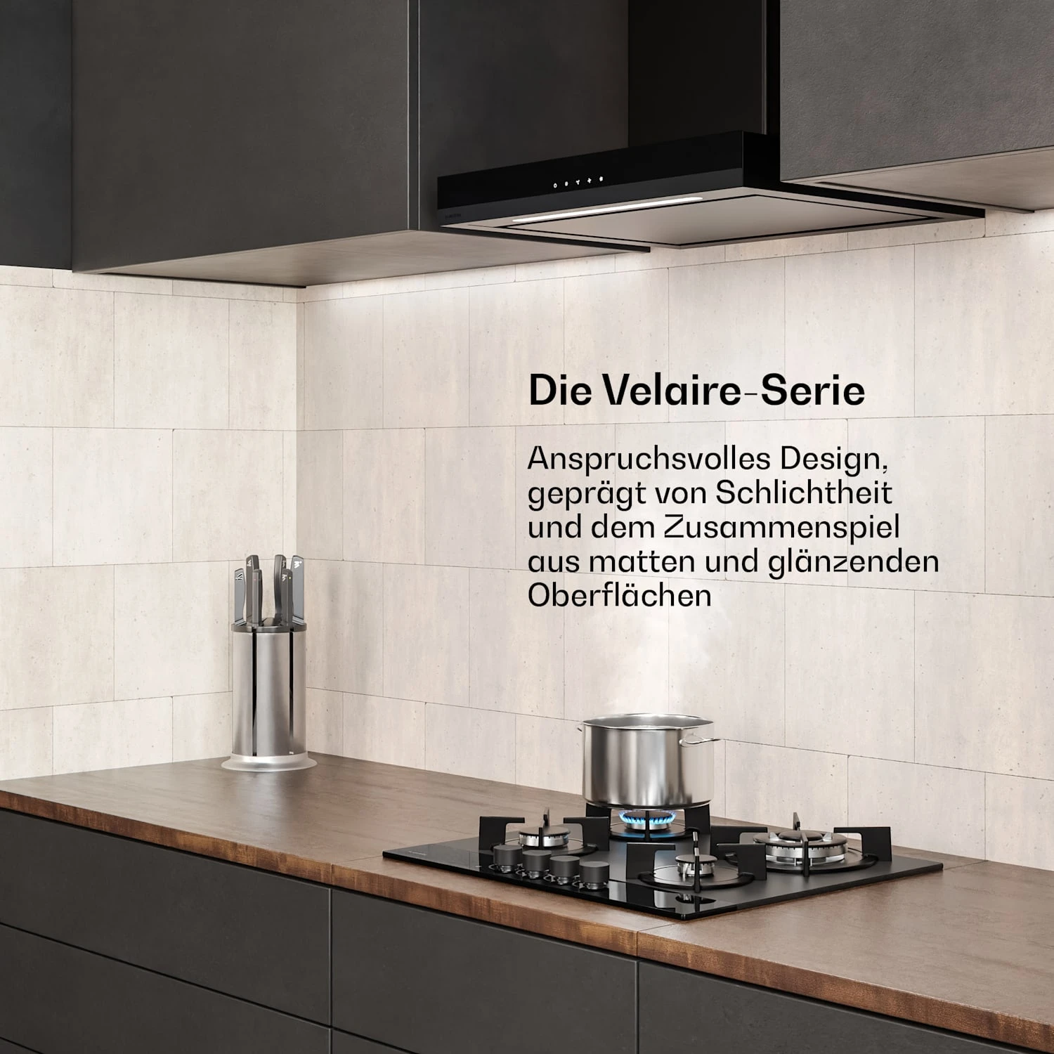 Velaire Gaskochfeld + Kaminhaube | Minimalistisch & Elegant | 60 Cm 4 Velaire Gaskochfeld + Kaminhaube | Minimalistisch & Elegant | 60 Cm – Bild 2